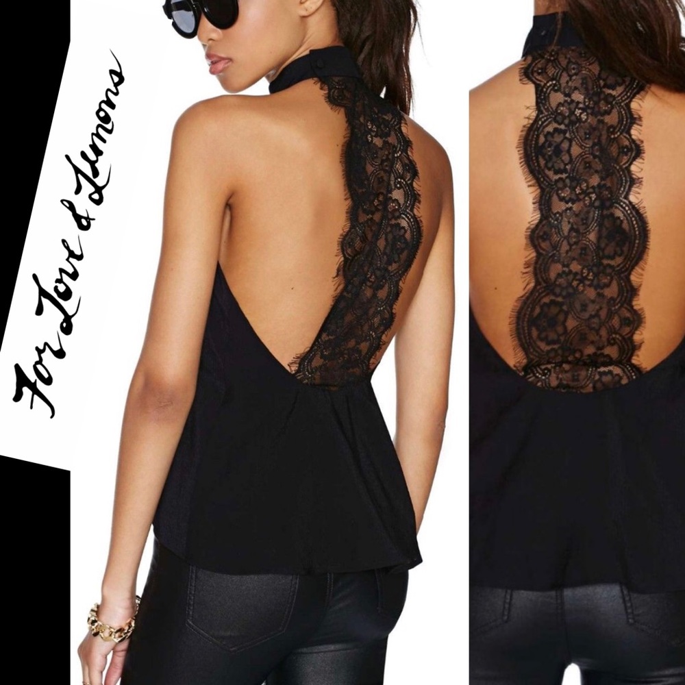 FOR LOVE AND LEMONS lace back top